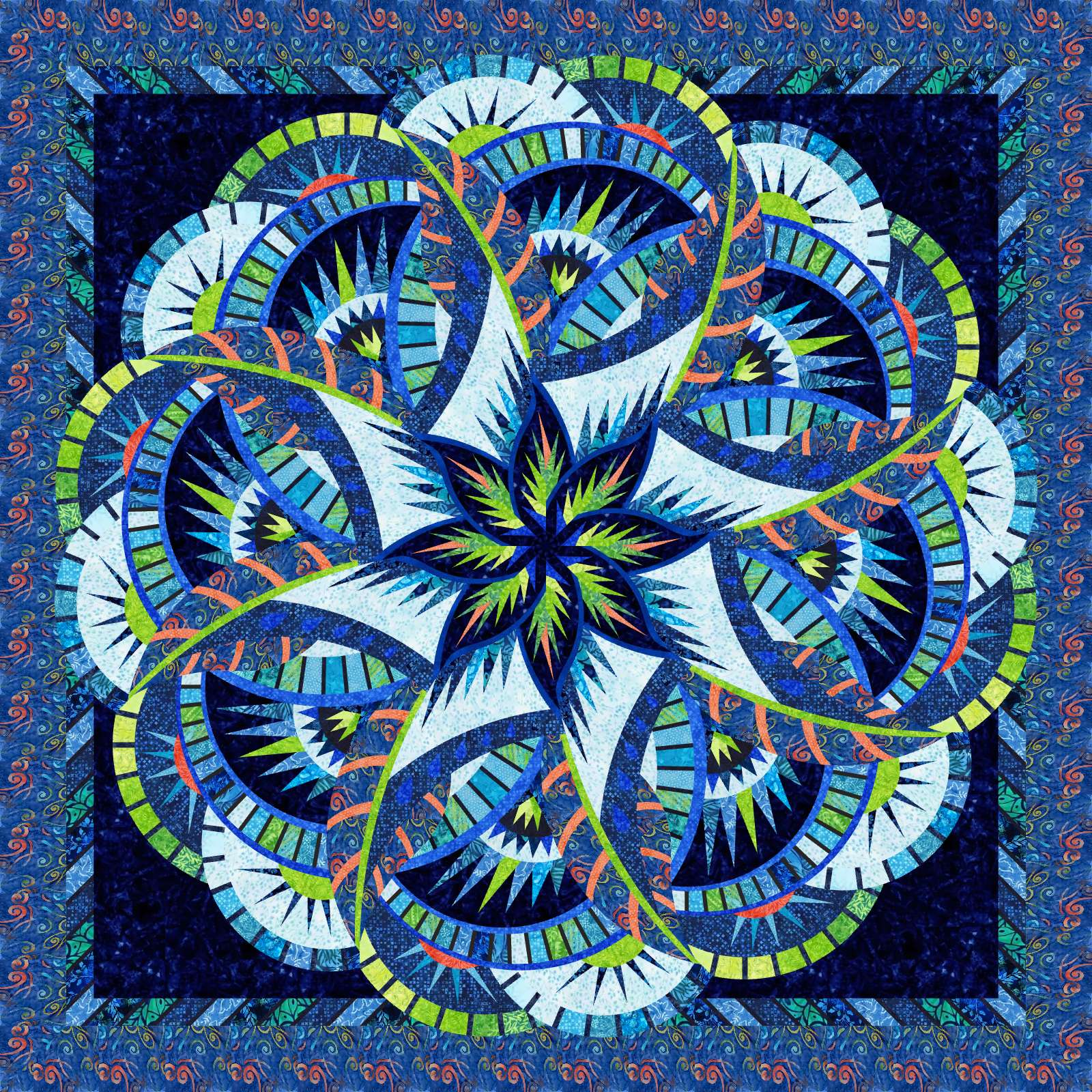 Bren Final Coral Reef Queen Technique of the Month Quiltster