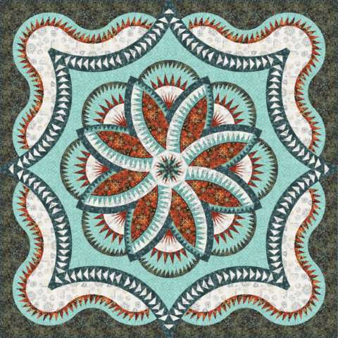 Lakeshore Hosta Queen Mixer (Copper Batik Collection Timeless Treasures