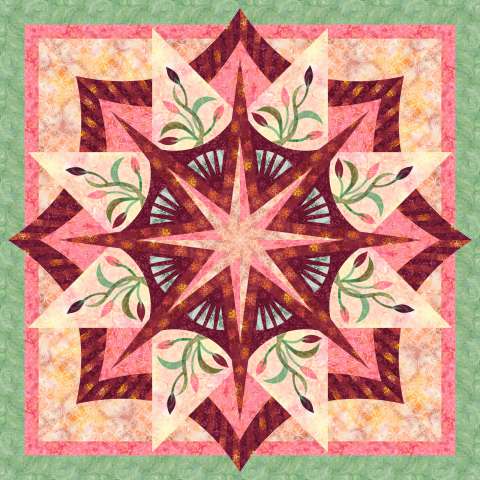 Rain Forest Blossoms TT Tonga Mini Garnet & Cactus