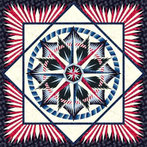 Maritime Compass Blues Reds and Neutrals