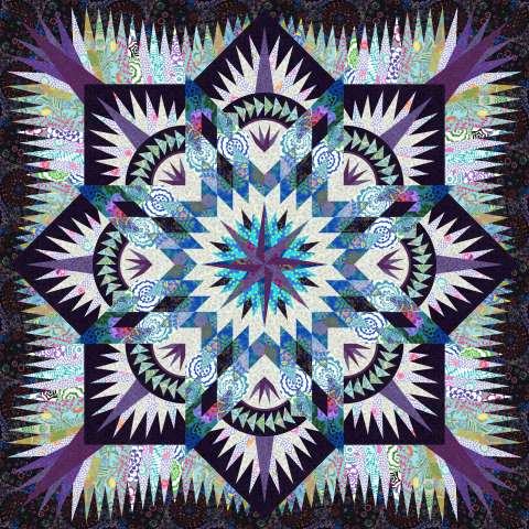 Prairie Star in Kaffe Blues and Purples