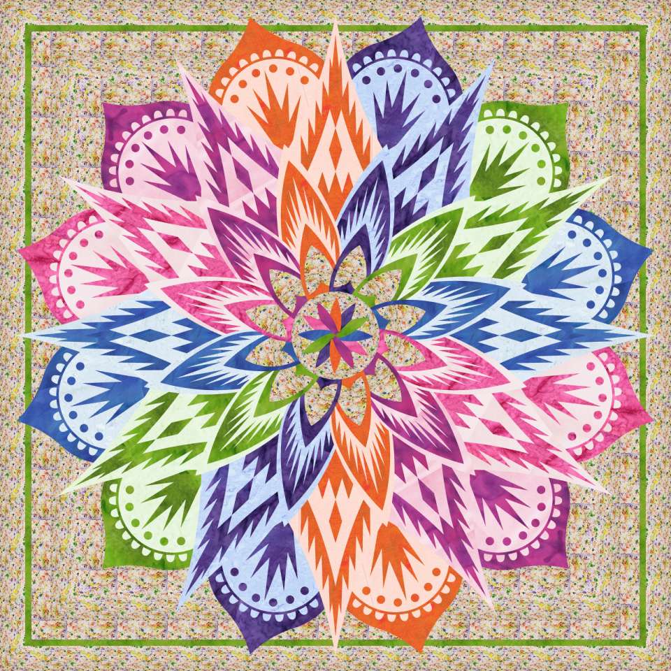 carnival flower 2 Carnival Flower Wall Quiltster