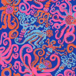 Free Spirit - Kaffe Fassett Collective August 2020 - PWBM074.BLUE Octopus