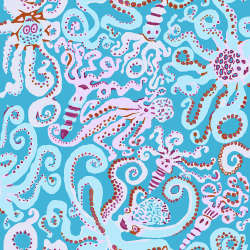 Free Spirit - Kaffe Fassett Collective August 2020 - PWBM074.TURQUOISE Octopus