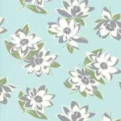 Sunrise Side Cream Light Blue Ditsy Floral Fabric by Minick & Simpson -  Moda Fabrics