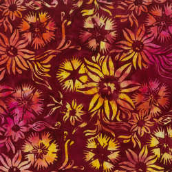 Timeless Treasures - Tonga Mini Collection Maple Leaf - Tonga-B8163 Cherry