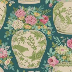 Tilda Fabrics - Chic Escape - 100443 Flowervase Petrol.png