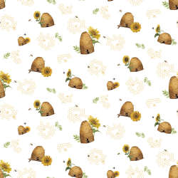 Riley Blake Designs - Honey Bees and Flowers Please - C15132-WHITE