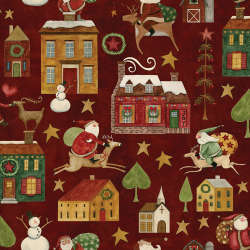 Riley Blake Designs - Up on the Housetop - C14730-CRANBERRY