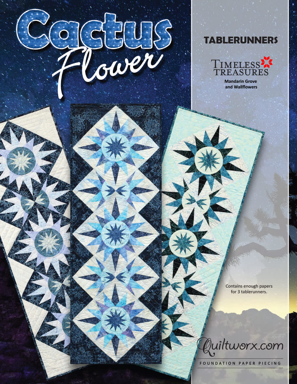 Cactus Flower Table Runner