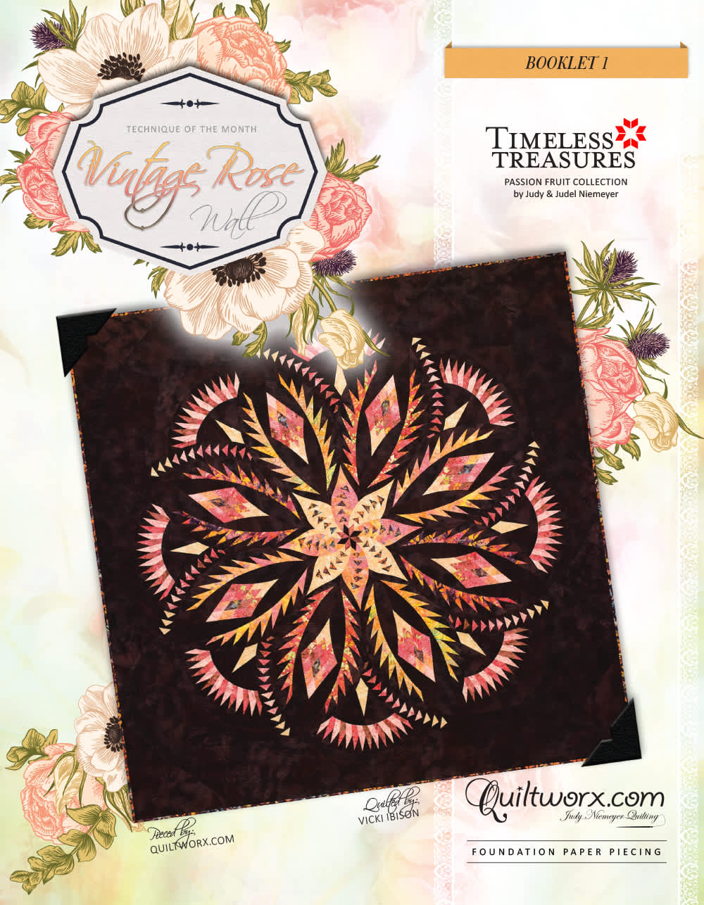 Vintage Rose Wall Quilt | Technique of the Month