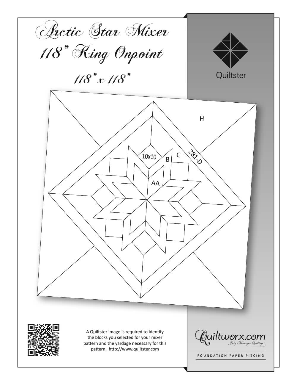 Arctic Star Mixer 118" King Onpoint Quilt Patterns Marketplace