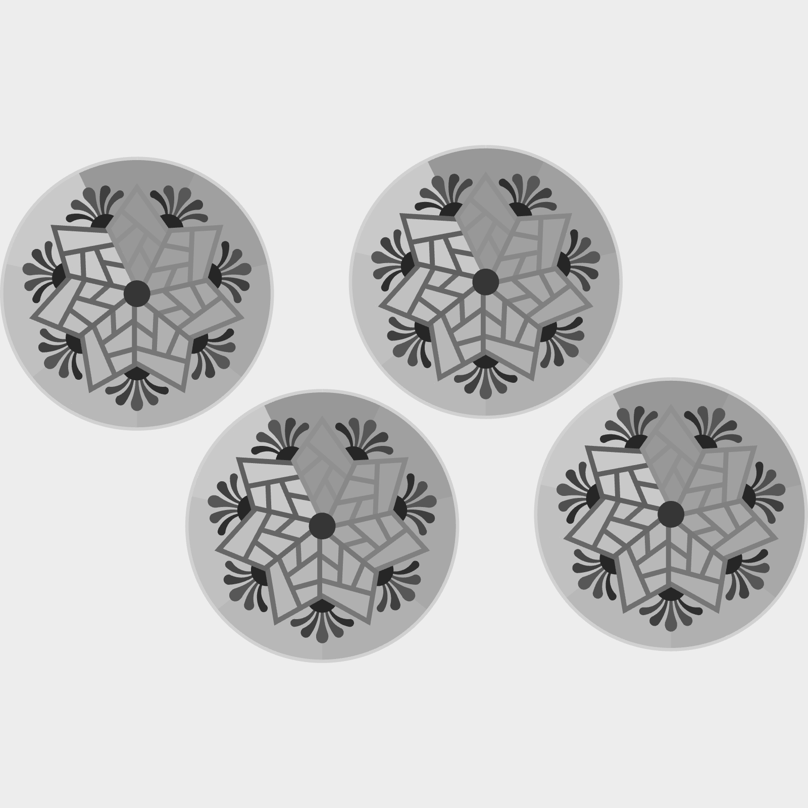 Scandinavian Snowflake Multi Color Applique Blank Template