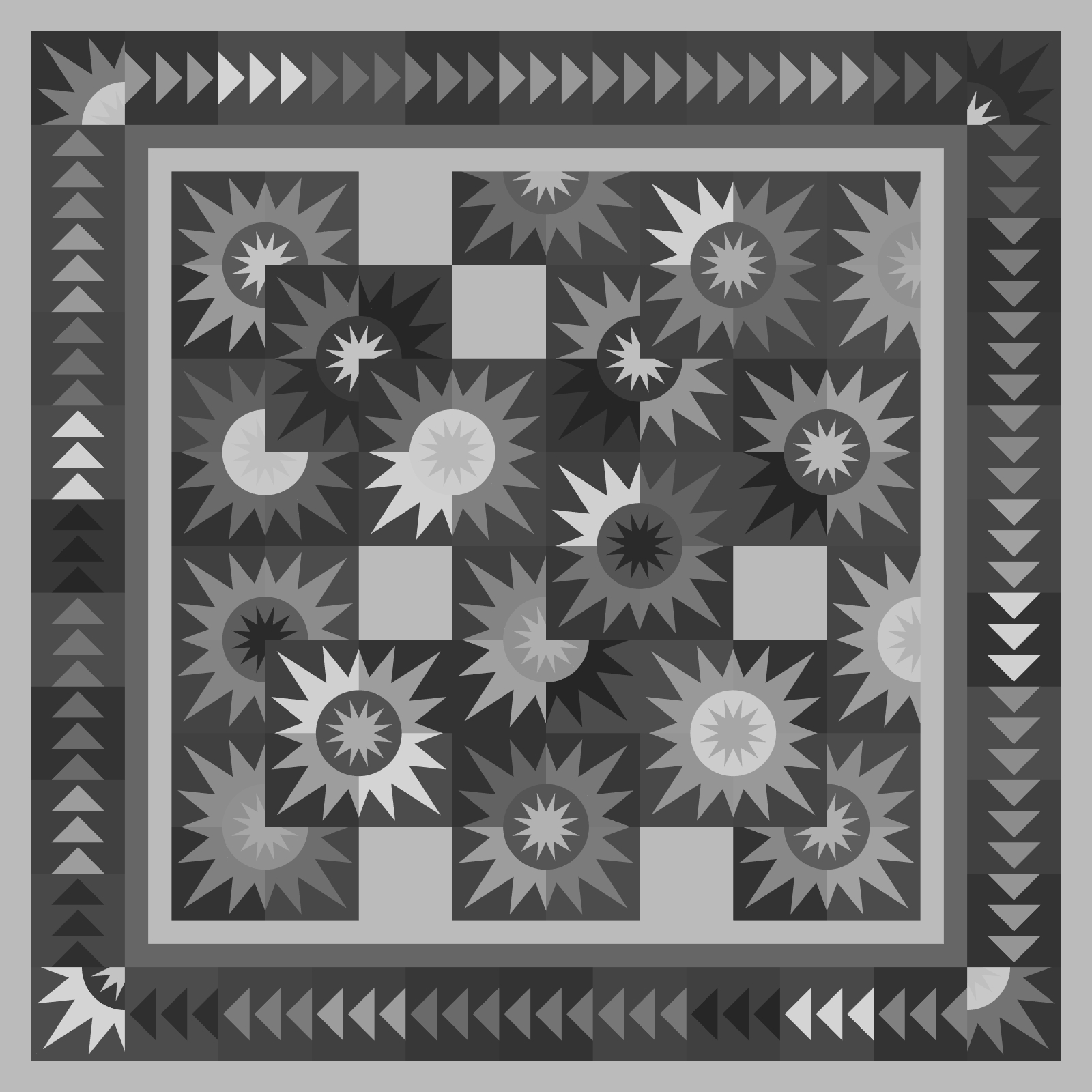 Prickly Pear Blank Layout 70 in x 70 in