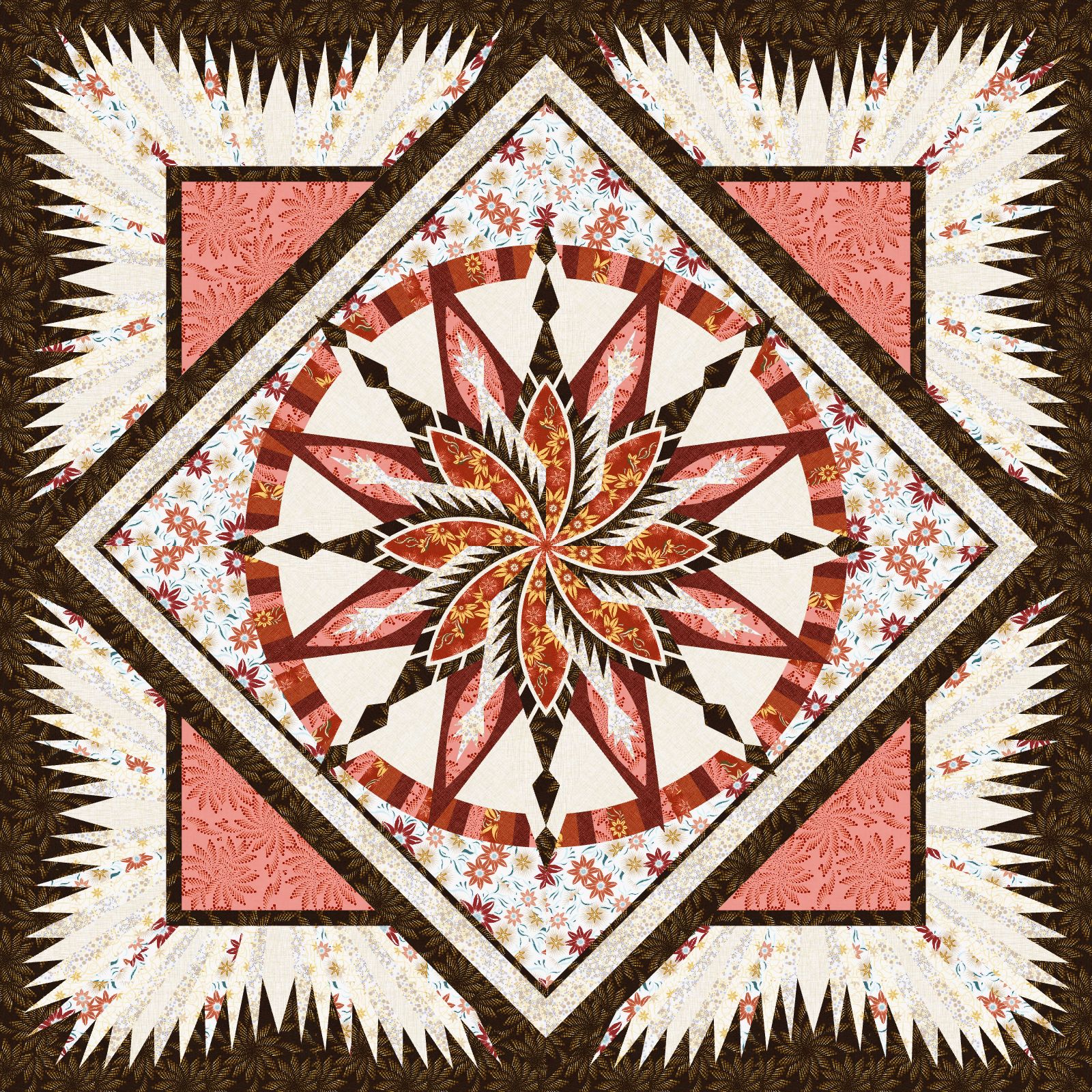 Silver Shores Desert Rose • 1 Left • 99x99 • $325.00 Fabric Only $439.00 Kit with Pattern