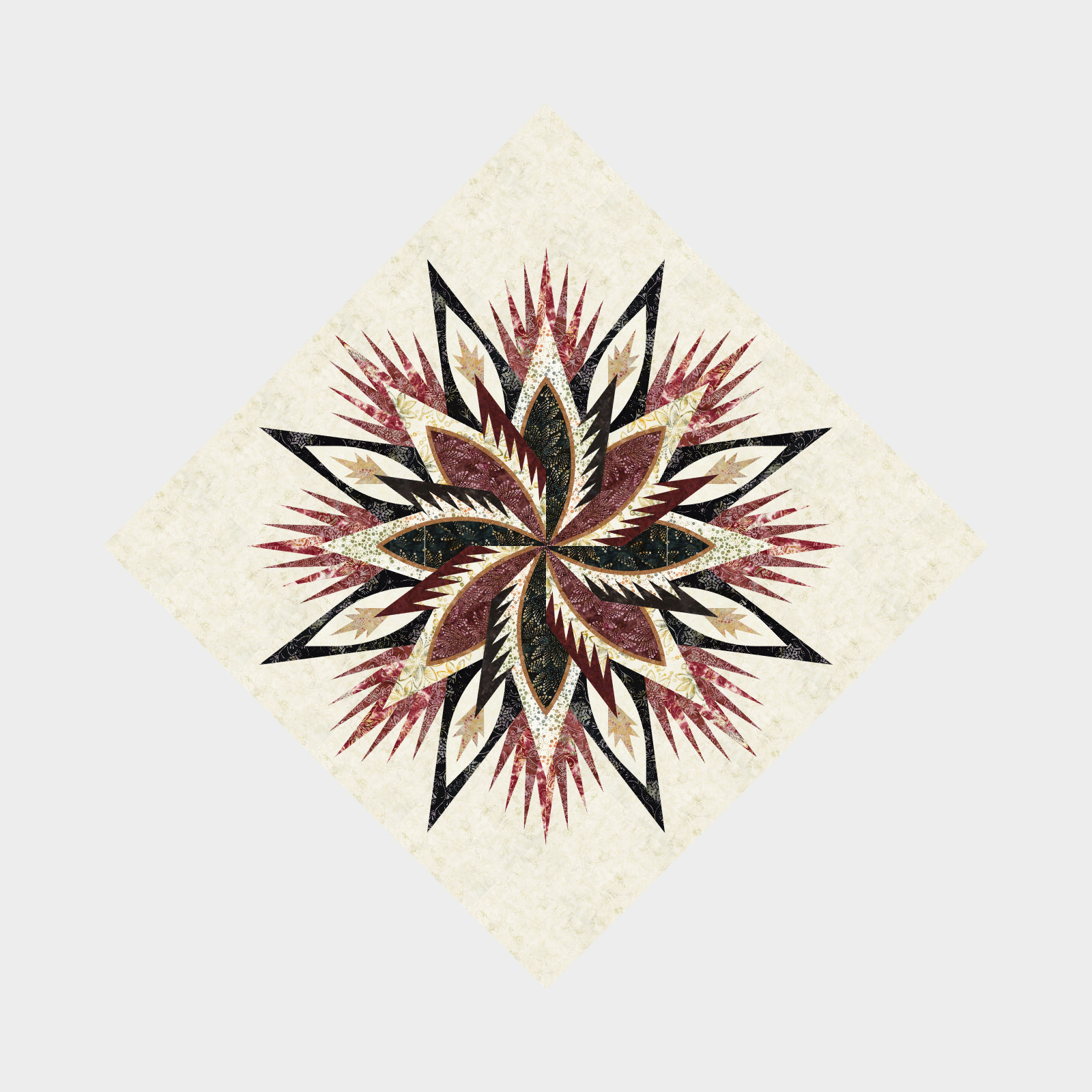 Star of Fire Queen Template with Paprika Fabric Center