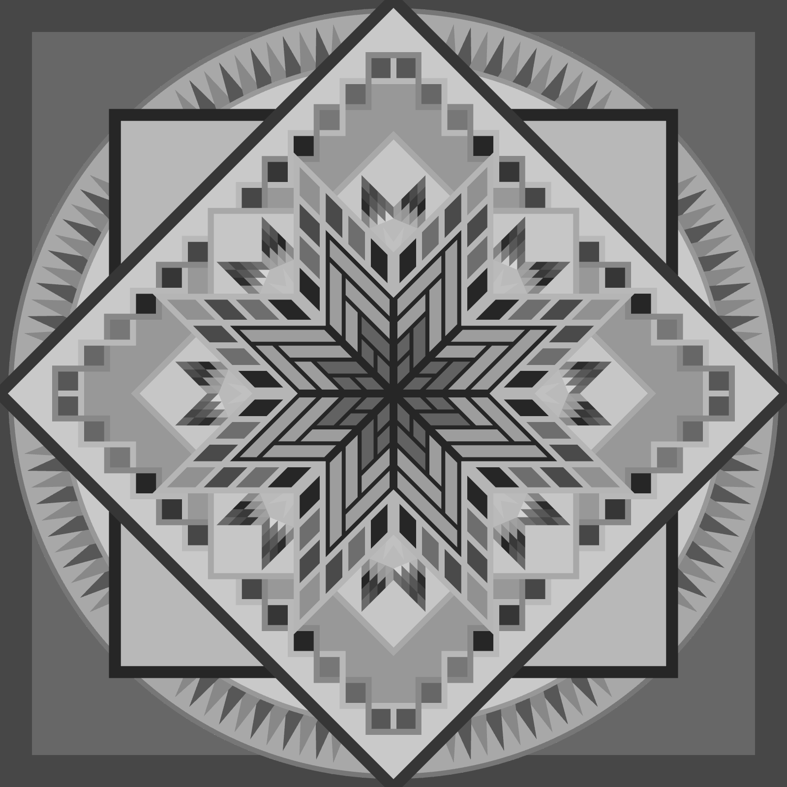 Cinnamon Sticks Queen Blank Template with Cogs and Blocks Border