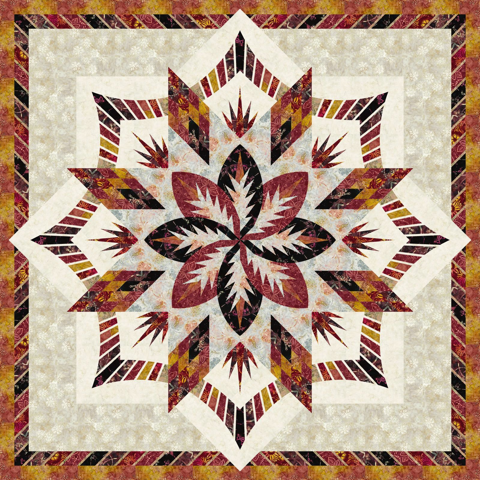 Sedona in Maple Leaf • 85x85 Sale: $188.80 ($236.50) Fabric Only Sale: $233.60 ($292.00) Kit with Pattern