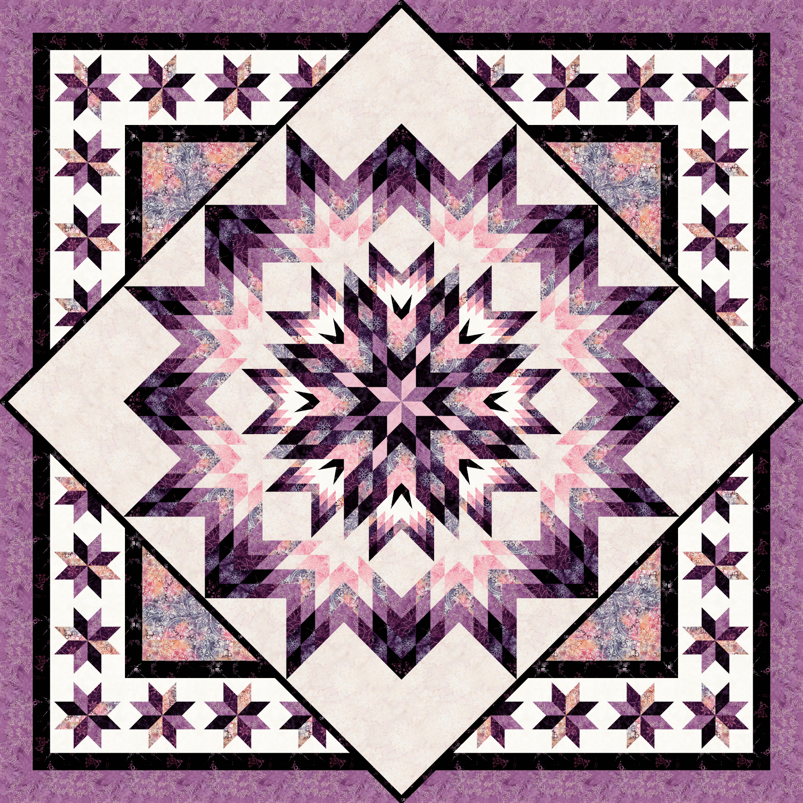 Starry Night Queen Tonga Batik Heather Mini Collection