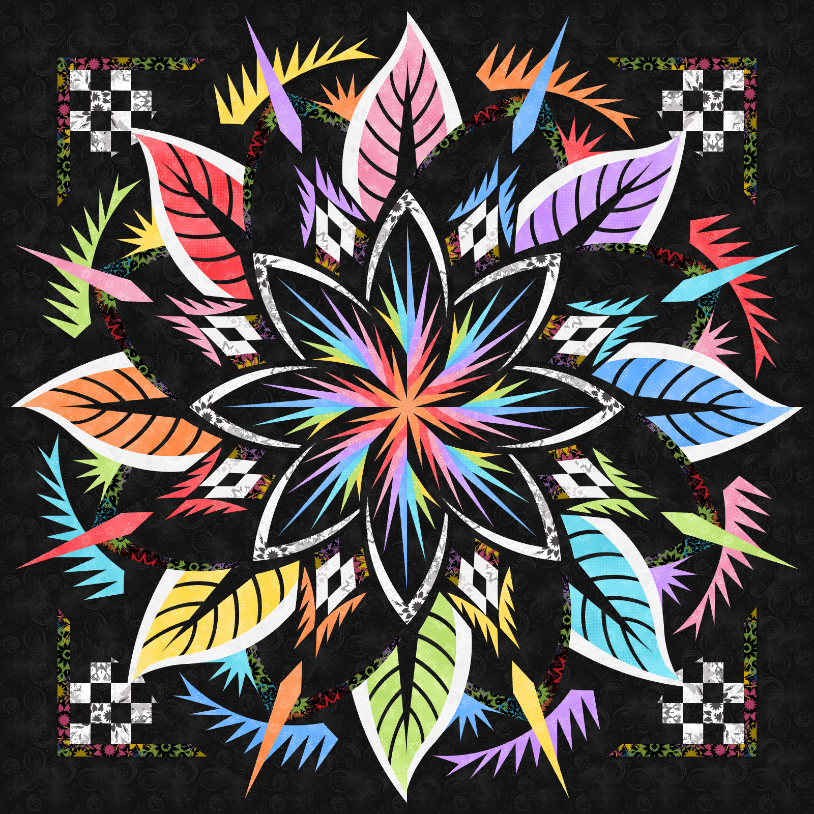 Jungle Magnolia Wall Pastel Rainbow ColorStock Cottons by Judy and Judel Niemeyer