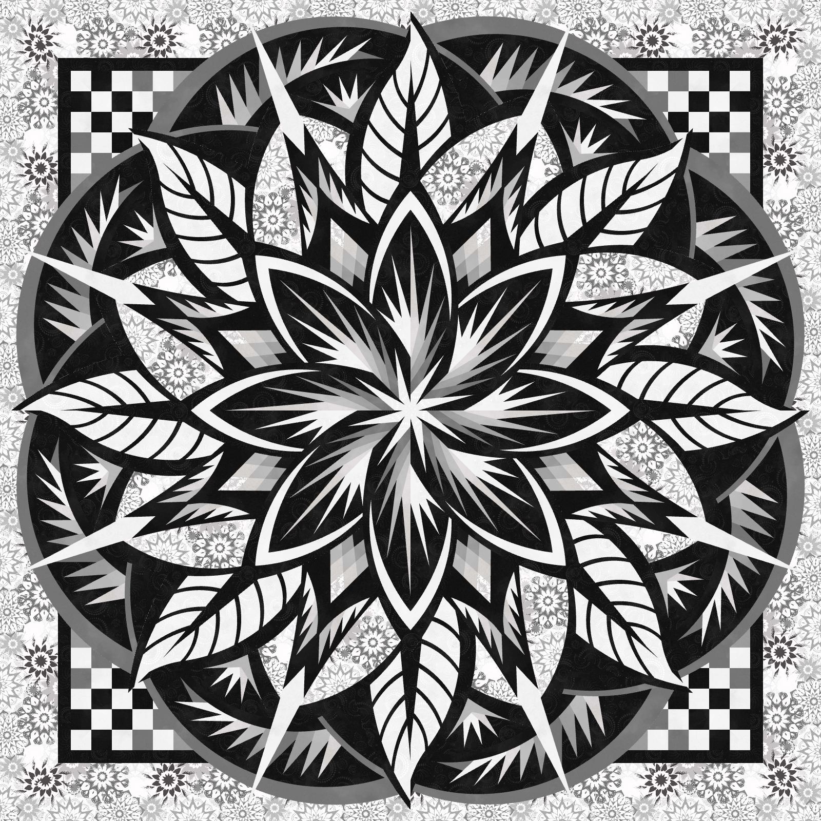 Jungle Magnolia Wall in Silhouettes ColorStock Cottons Judy and Judel Niemeyer Not on Cover