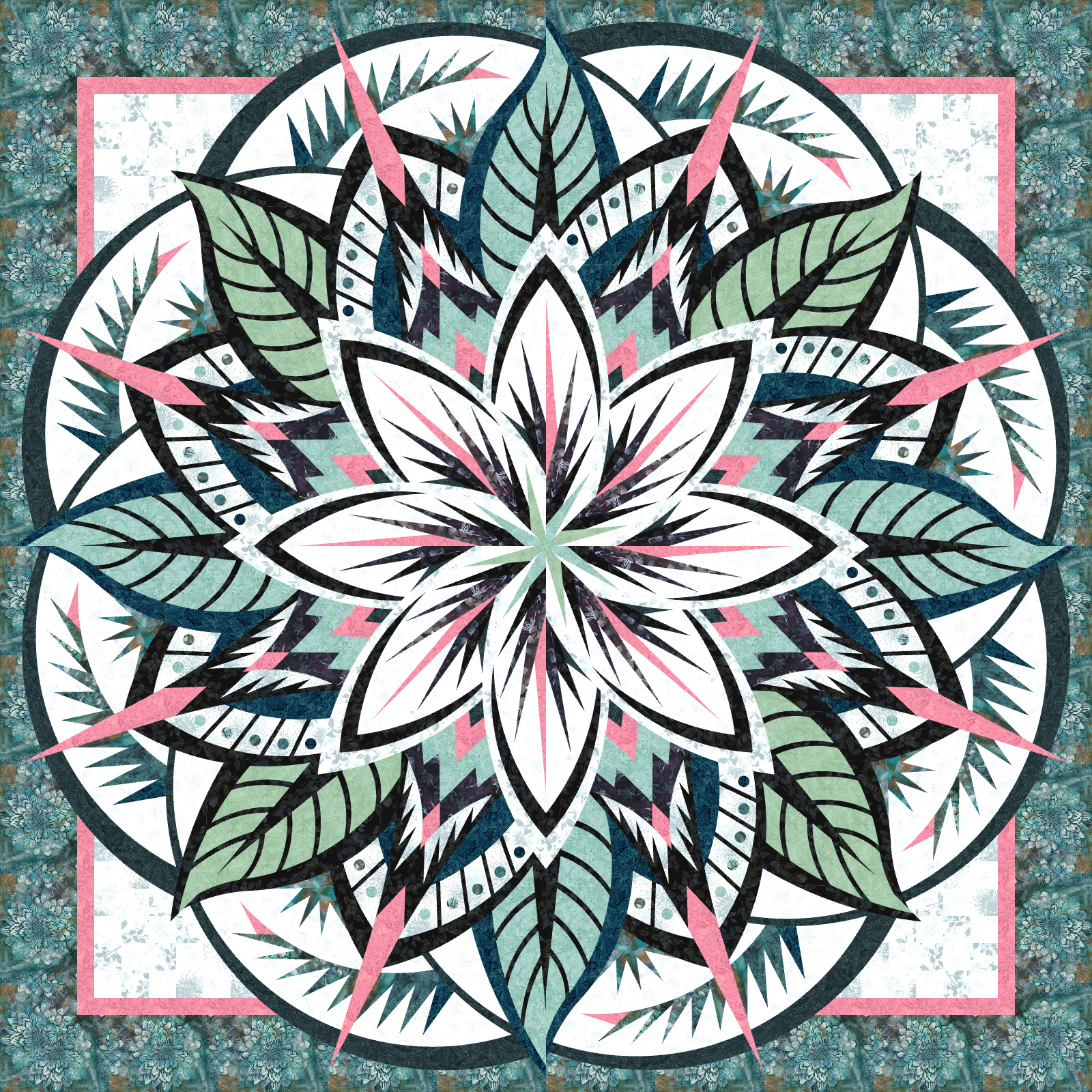 Jungle Magnolia Wall Hoffman Batiks 