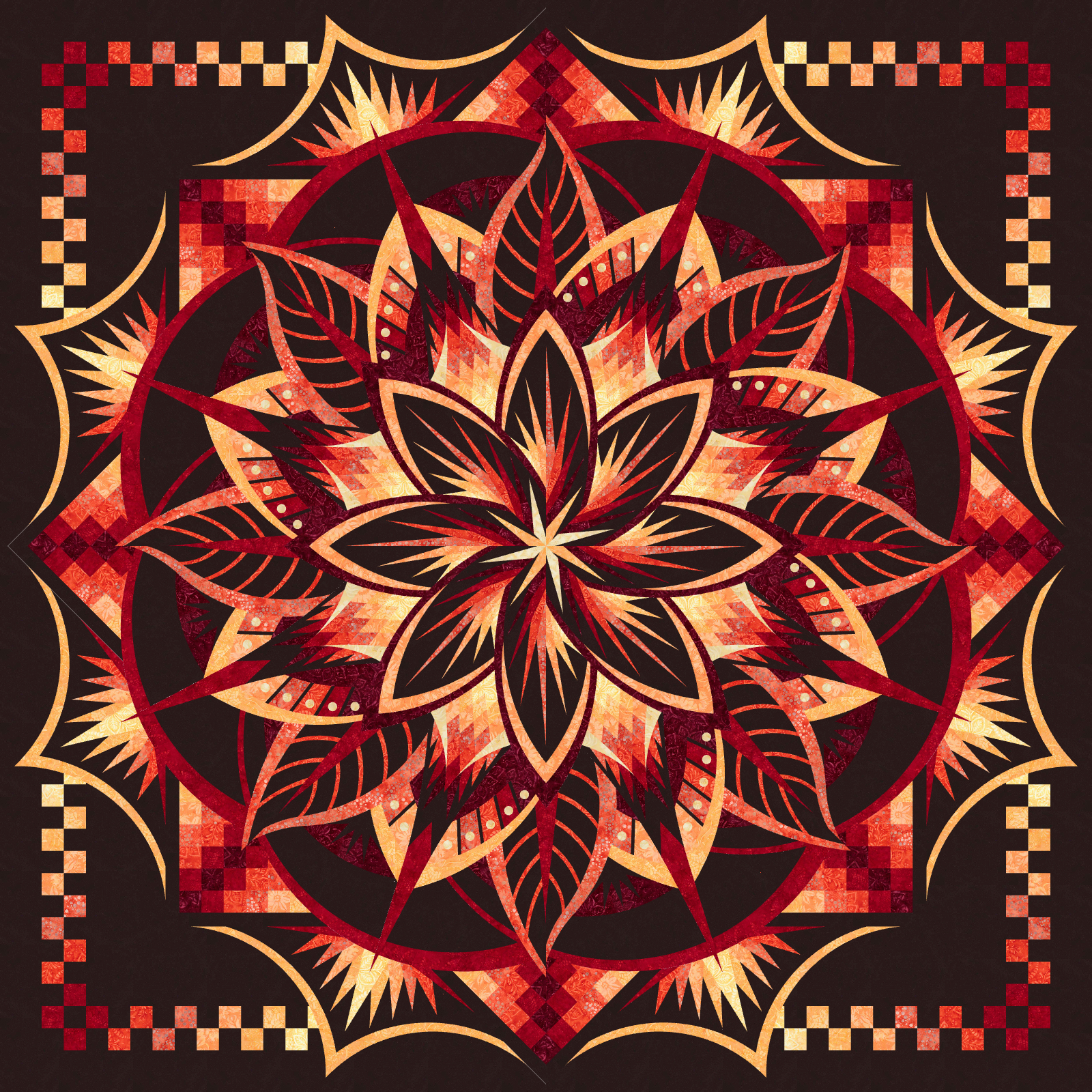 Jungle Magnolia Queen Starfish Tonga Batiks by Judy and Judel Niemeyer