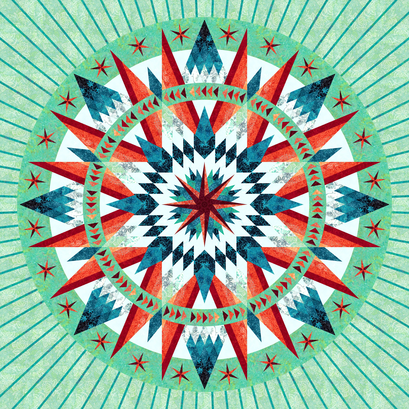 Caribbean Starfish in Tonga Batik Mini Collections Starfish and Gulf Coast by Judy and Judel Niemeyer and Timeless Treasures