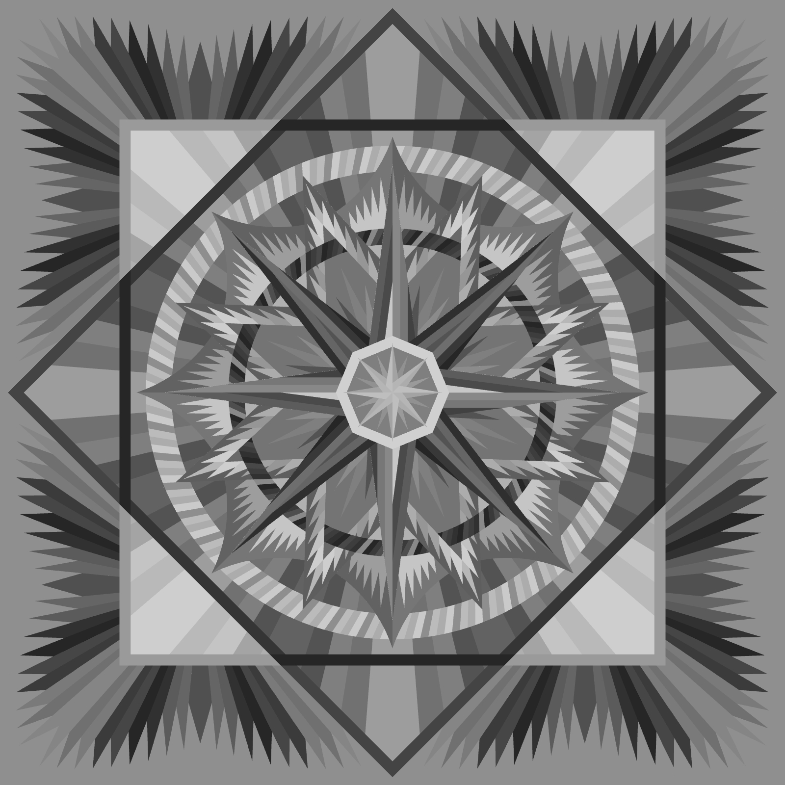 Maritime Compass Queen Blank Template