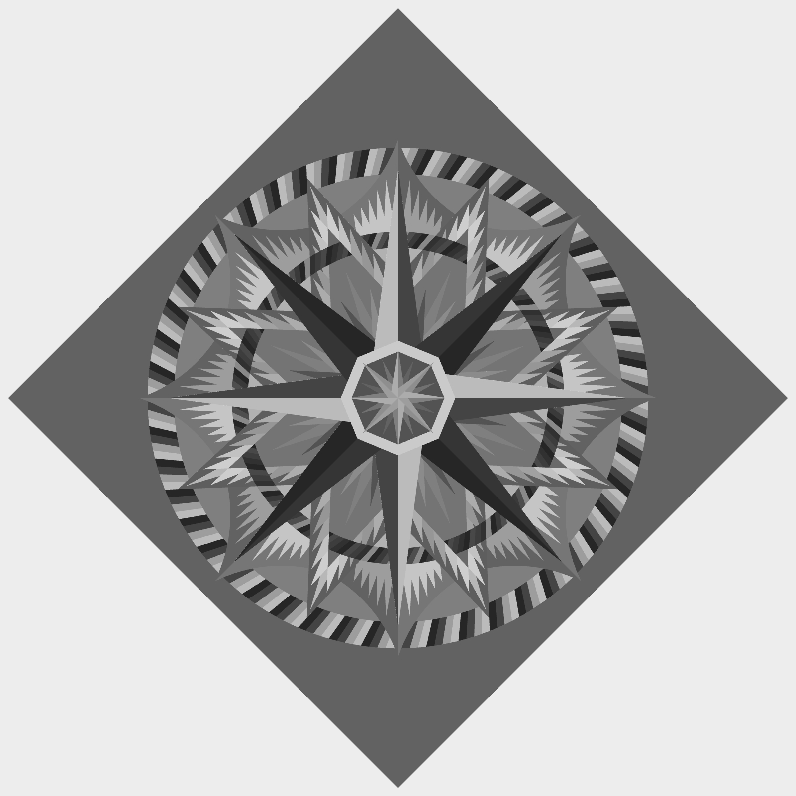 Maritime Compass Wall to Queen Expansion Cover Quilt Block Combo Blank Template