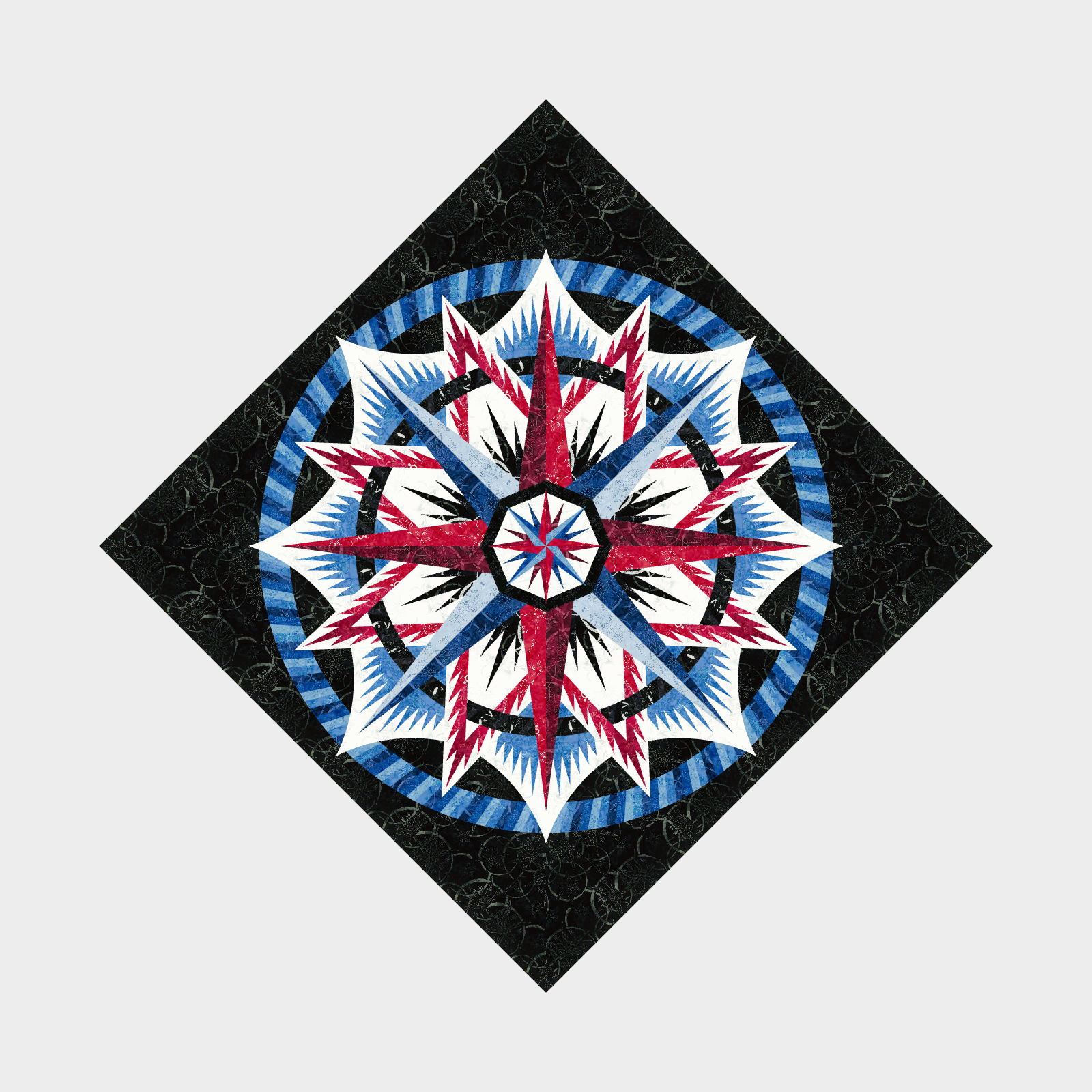 Maritime Compass Wall to King Expansion in Tonga Traditions Batiks Collection