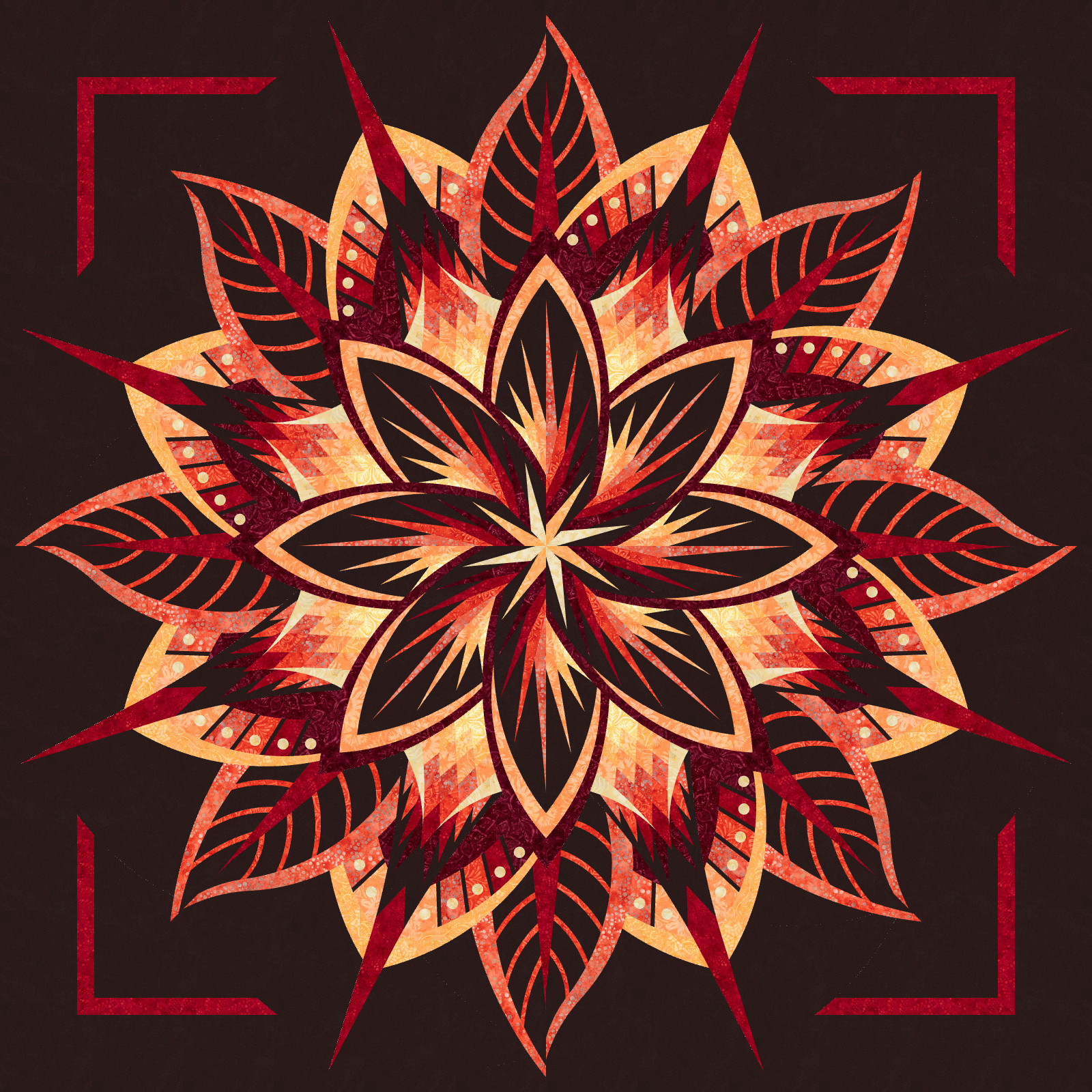 Jungle Magnolia Wall in Starfish Tonga Batiks by Judy and Judel Niemeyer Not on Cover