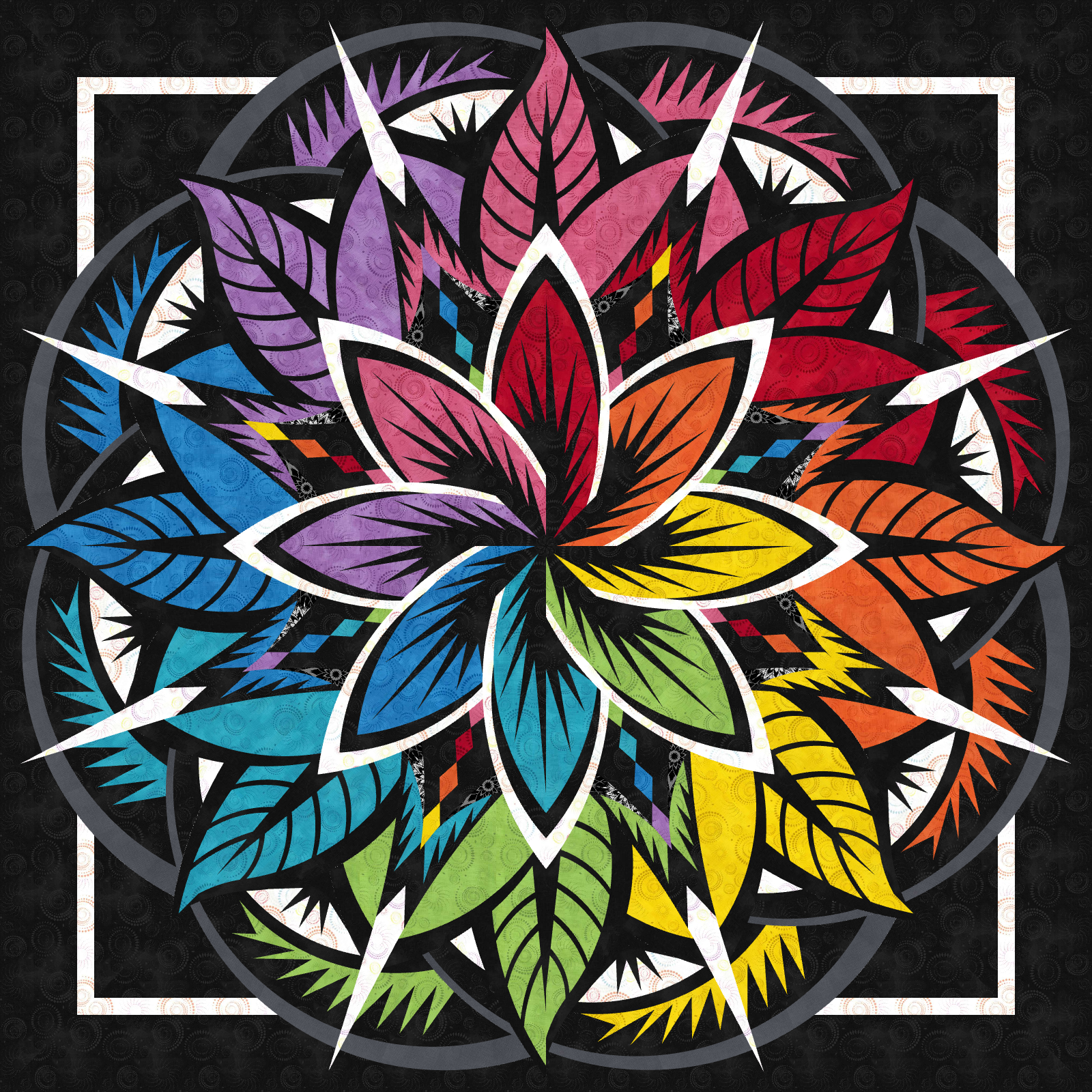 Jungle Magnolia Wall Bright Rainbow ColorStock Cottons by Judy and Judel Niemeyer Not On Cover