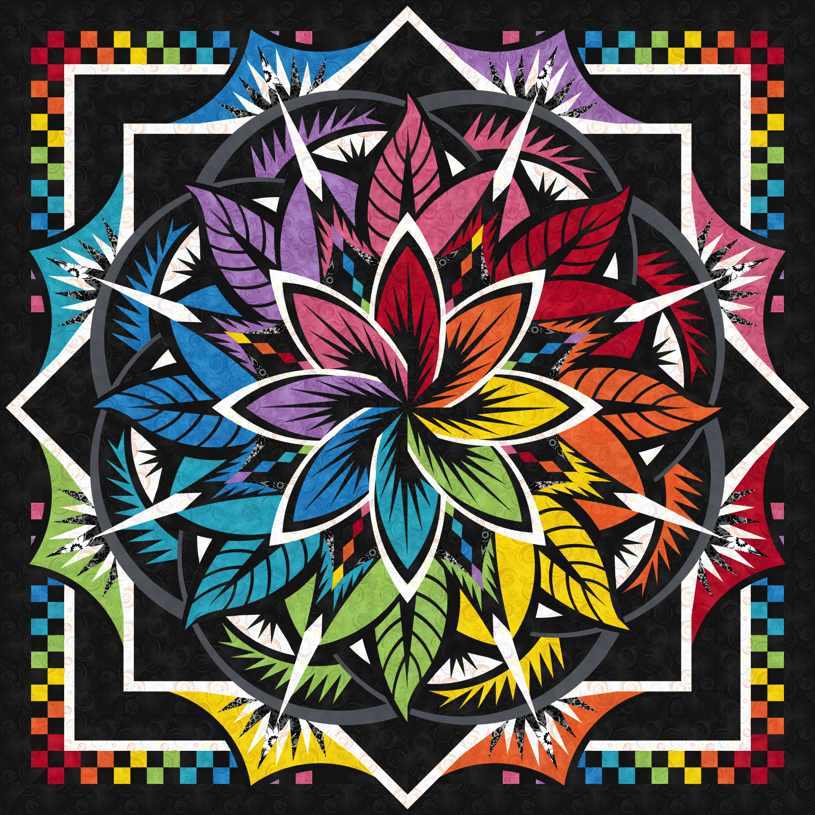 Jungle Magnolia Queen Bright Rainbow ColorStock Cottons by Judy and Judel Niemeyer