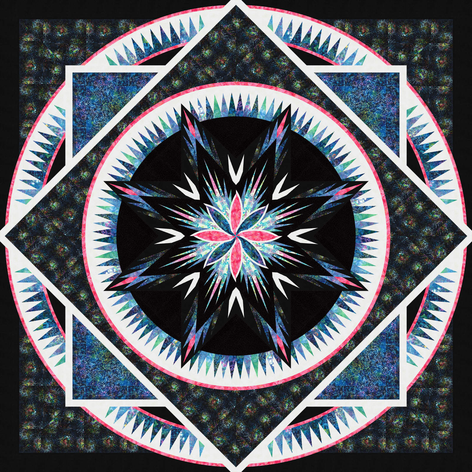 Cosmic Fireworks Queen Hoffman Batiks