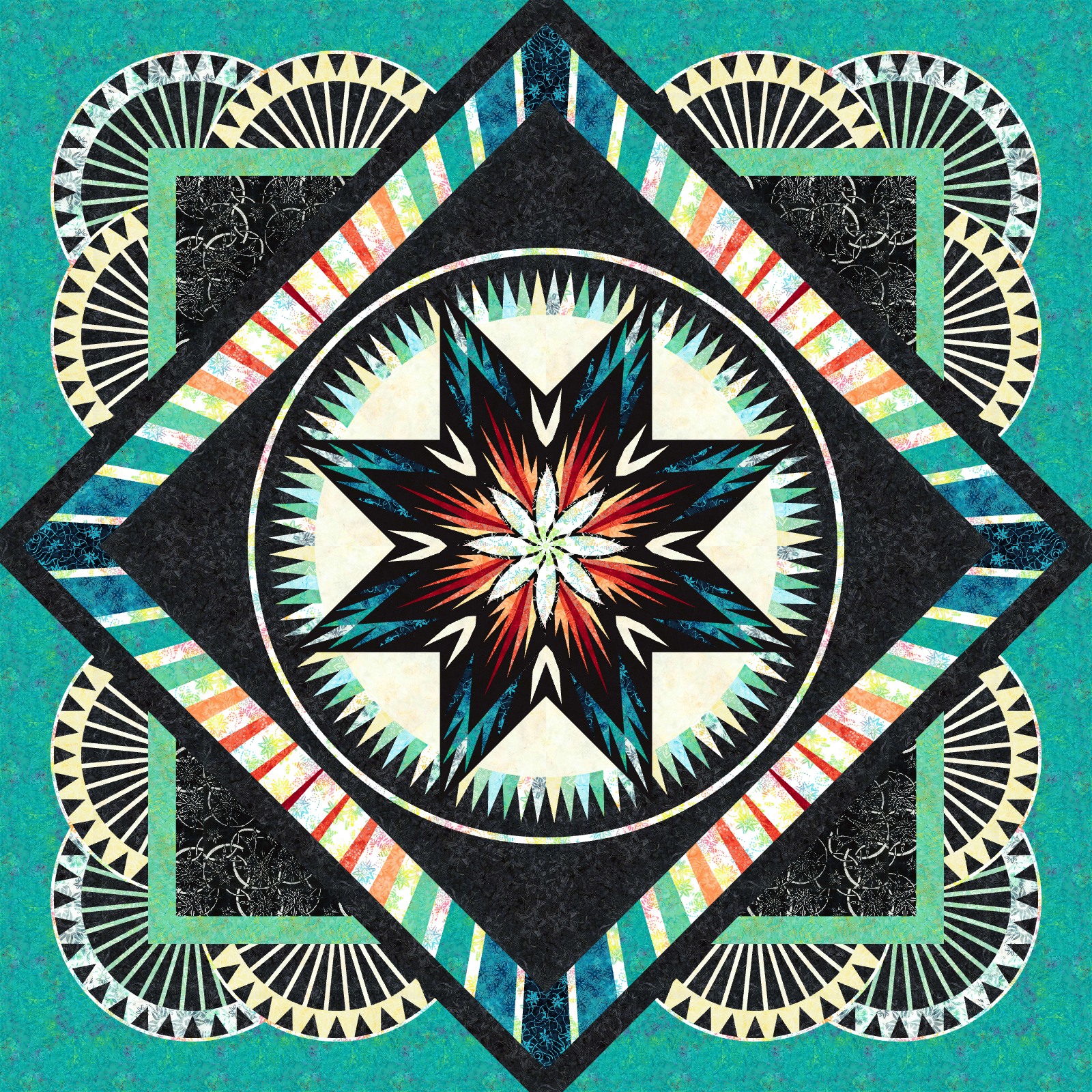 Cosmic Fireworks Tonga Batiks King