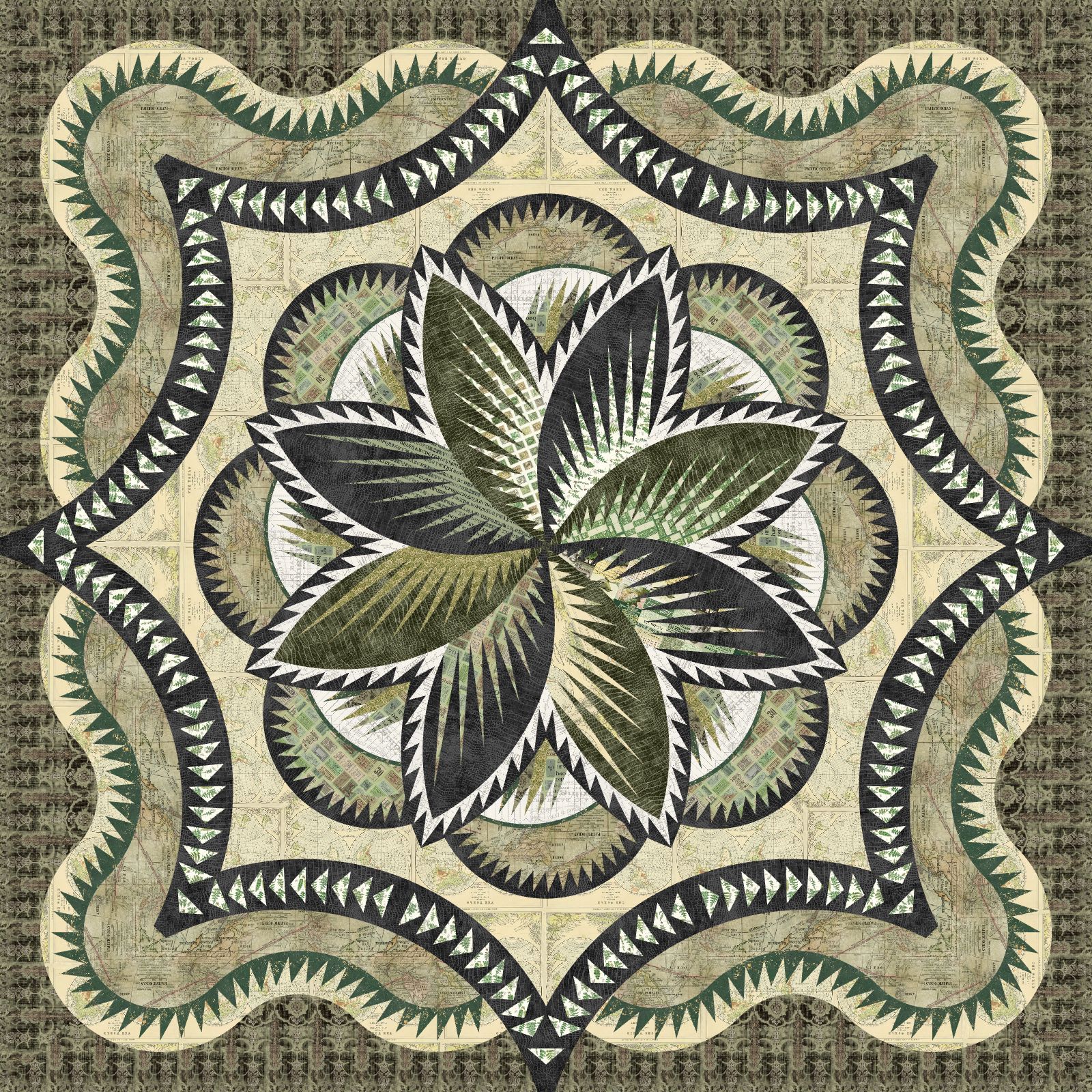 Green Hosta Hues Kit • 100x100 • Kit with Pattern Sale: $436.25 ($478.50)