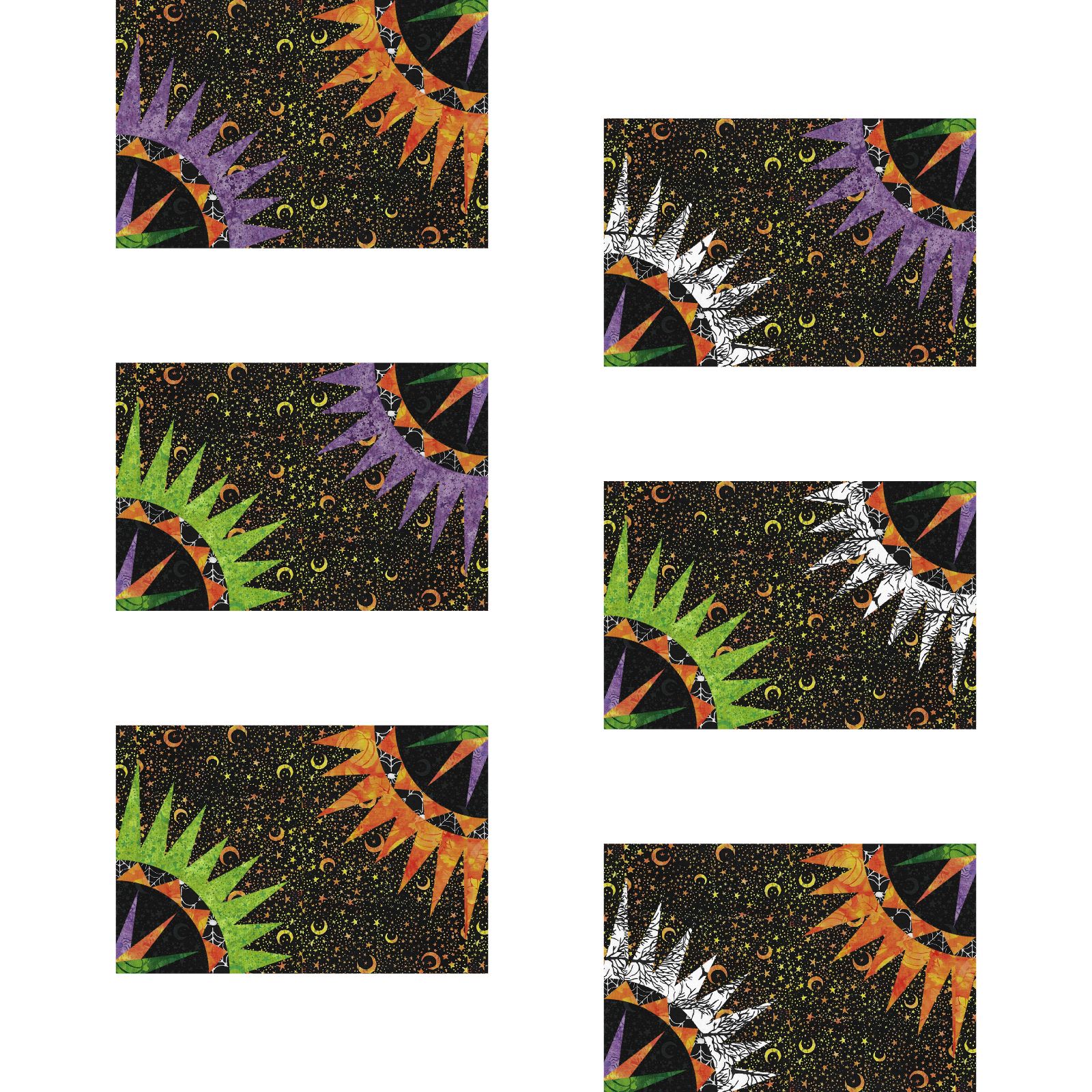Milk Thistle Halloween • (6) 12x18 Placemats Fabric Only Kit: $79.50 Sale: $63.60 Kit with Replacement Papers: $93.50 Sale: $74.80 Kit with Pattern: $109.00 Sale: $87.20