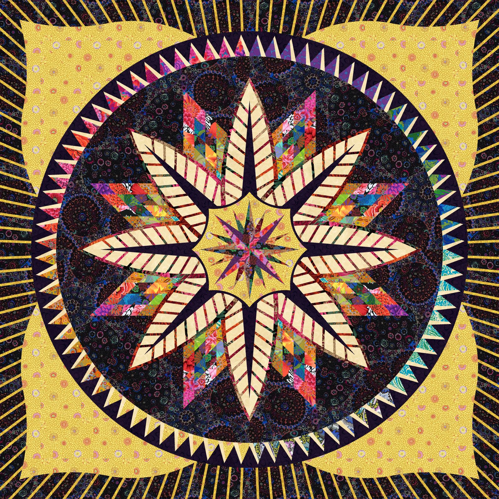 Sunsations Magnolia Kaffe • 80x80 • 3 Left Fabric Only Kit: $247.50 Sale: $198.00 Kit with Replacement Papers: $292.50 Sale: $234.00 Kit with Pattern: $314.00 Sale: $251.20