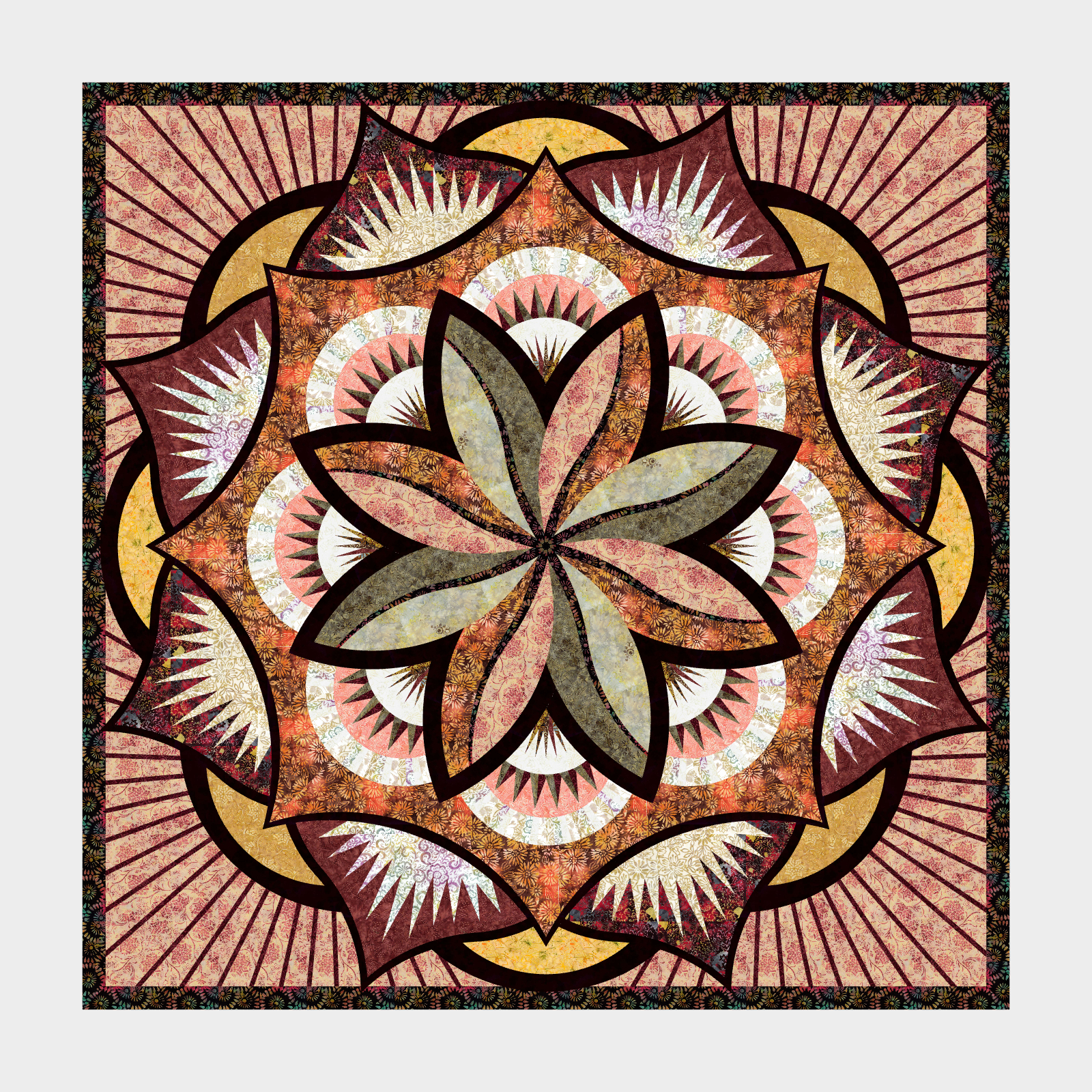 Cinnamon and Sage King Expansion in Tonga Batik Apple Basket