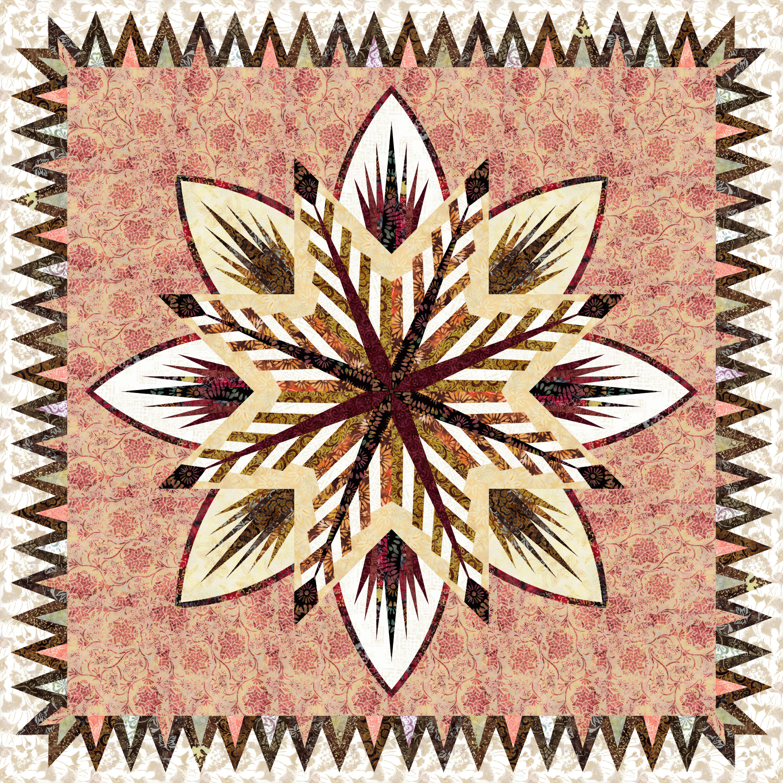 Berry Bramble Apple Basket Tonga Batiks