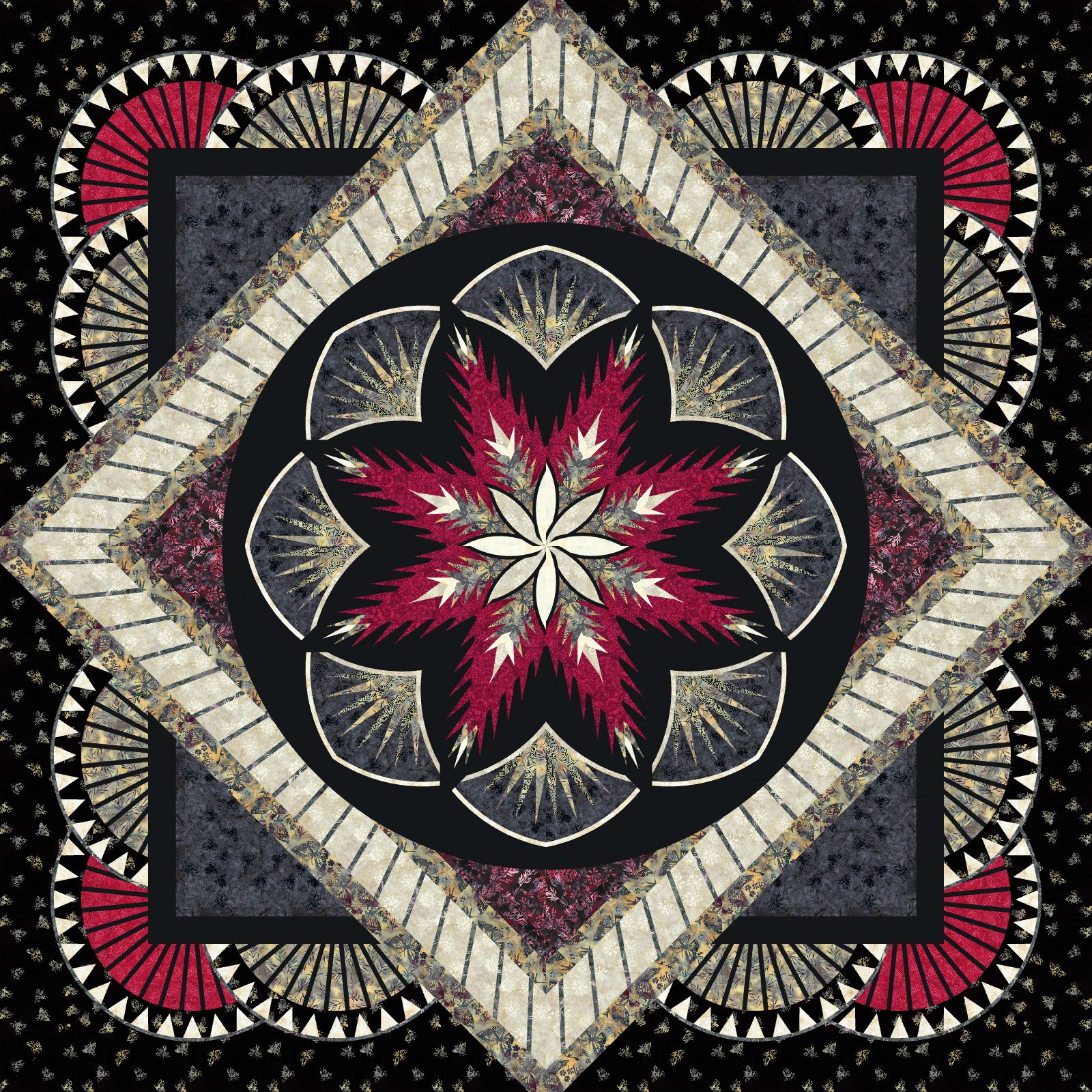 Honeycomb in Batik Textiles • 118x118 $450.00 $623.00 Kit with Pattern