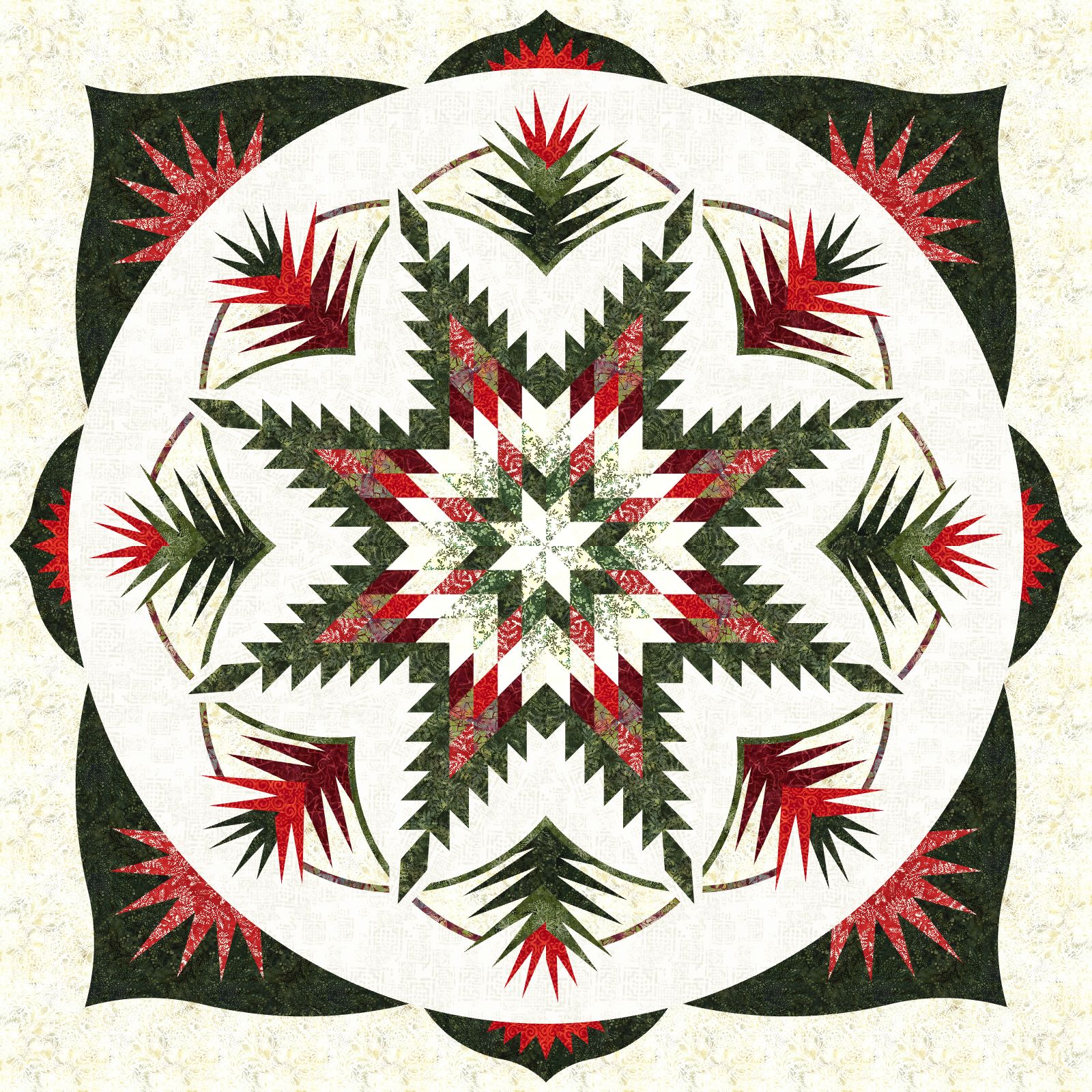 Christmas Cactus | 80x80 $225.00 $248.00 Fabric Only Kit $225.00 $321.50 Kit with Pattern
