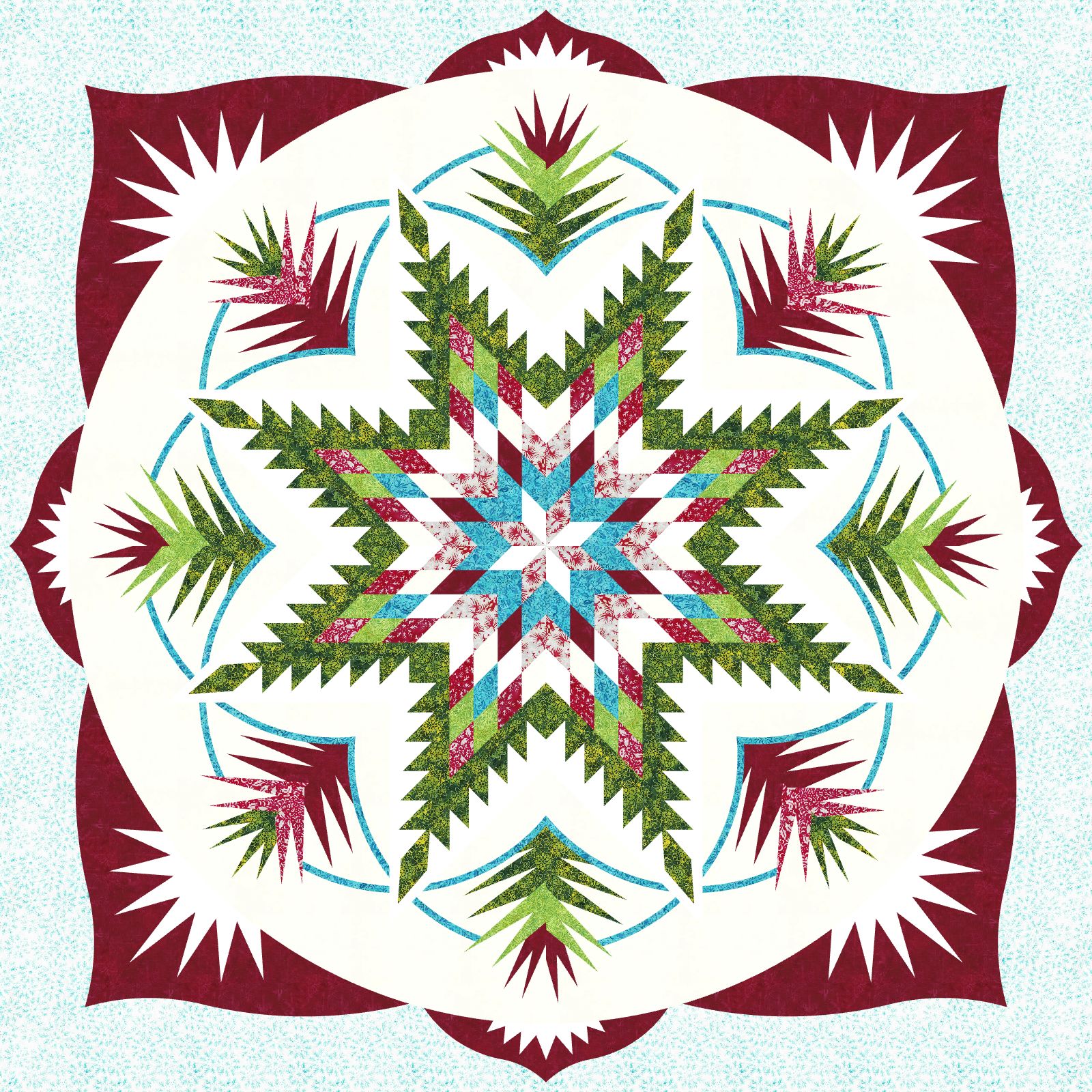 Christmas Cactus Island Batik | 80x80 $225.00 $248.00 Fabric Only Kit $225.00 $321.50 Kit with Pattern