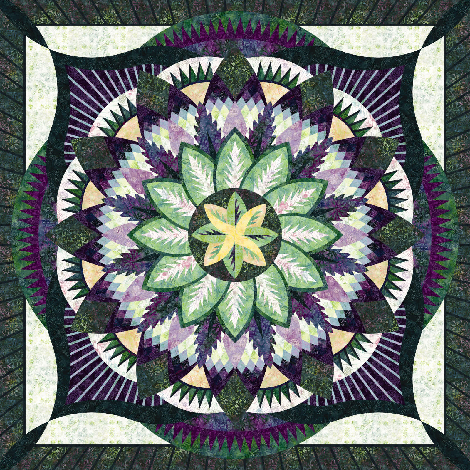 Dinner Plate Dahlia Wall Orchid colorway Quilt Kits Marketplace