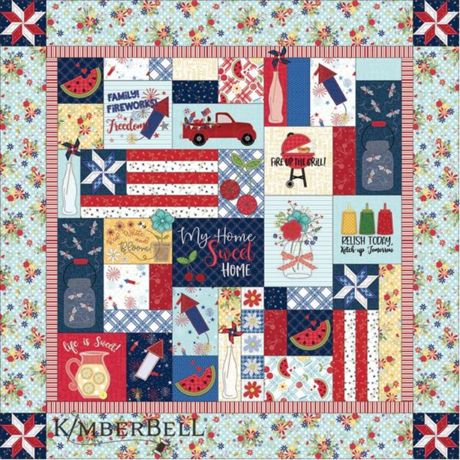 Red, White & Bloom Kimberbell Feature Quilt