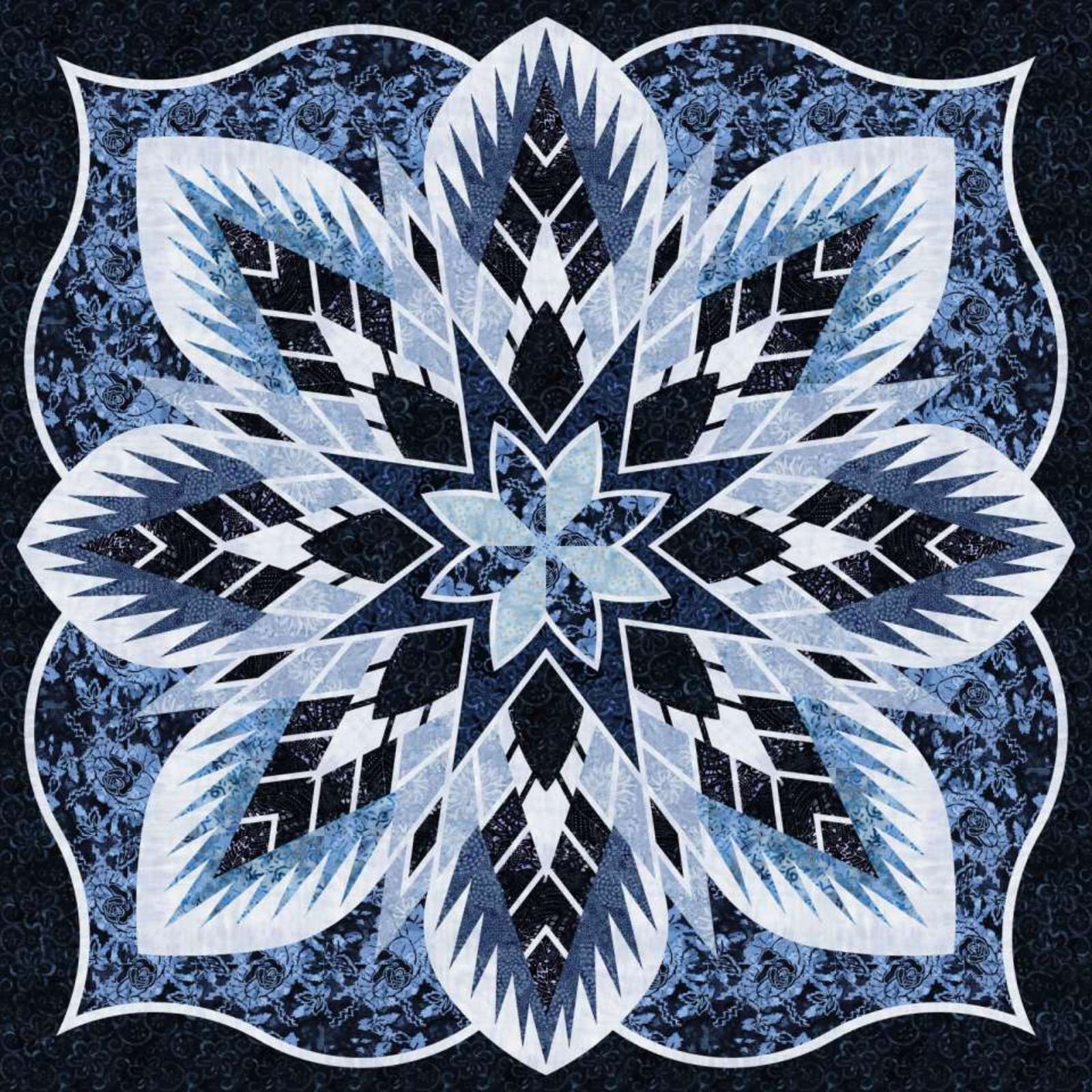 Crimson Poppy in Blue Moon Quilt Kits Marketplace Quiltster