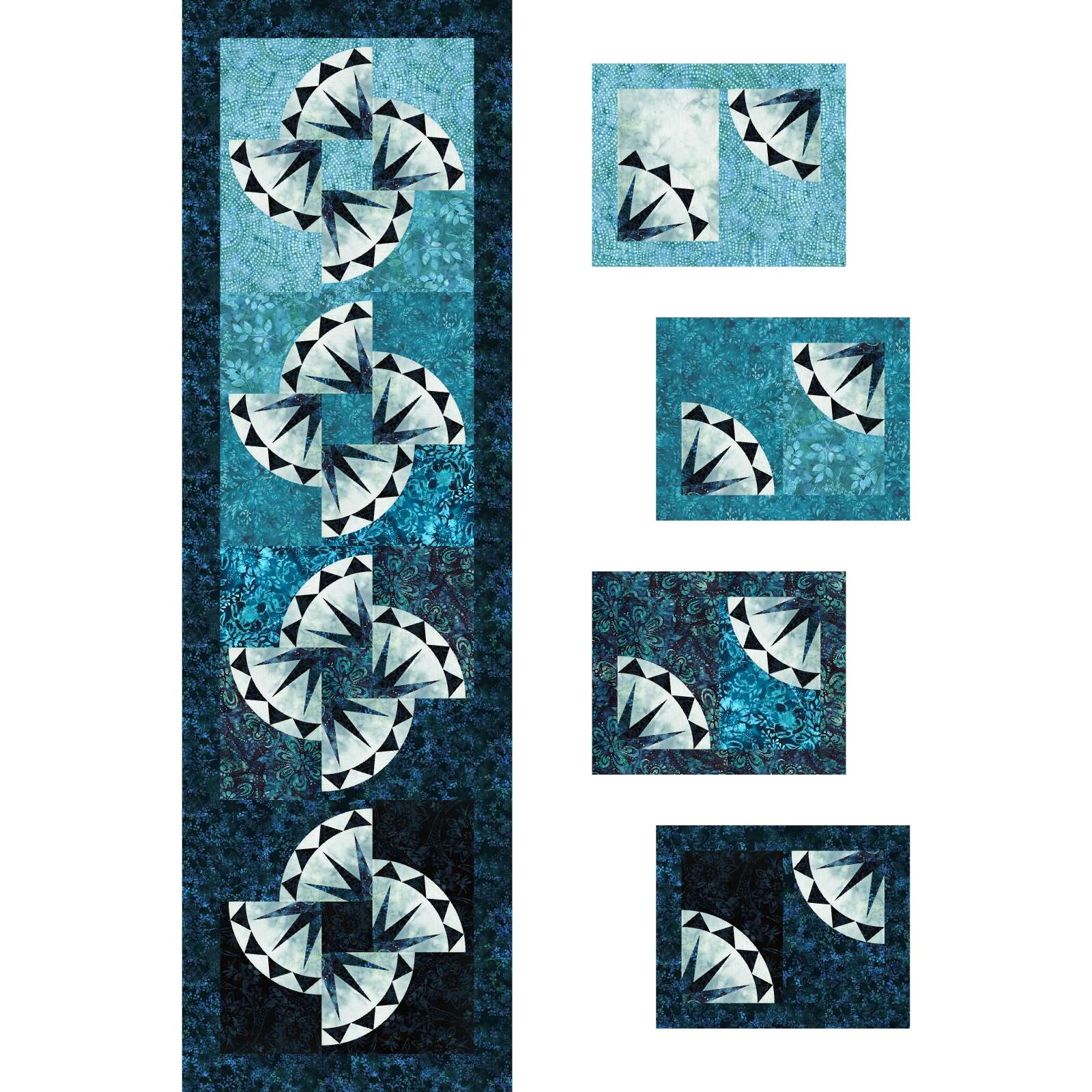 Ombre Table Runner & Placemat Kit Tidepool Colorway Quilt Kits