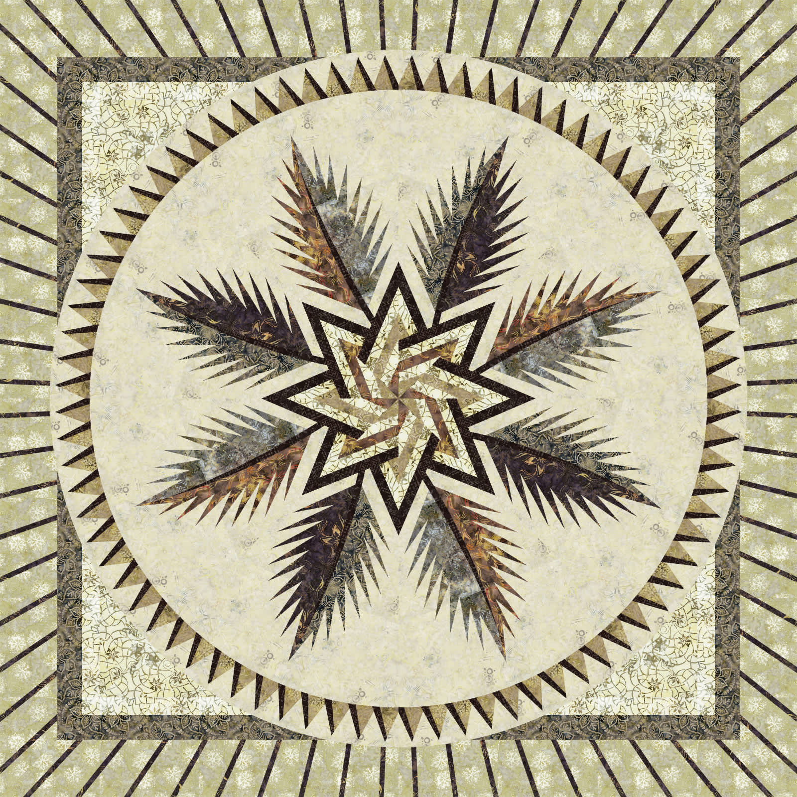 Pinecone Wreath Collectors Club • 80x80 Sale: $178.50 ($255.00) Fabric Only Sale: $231.00 ($330.00) Kit with Pattern 