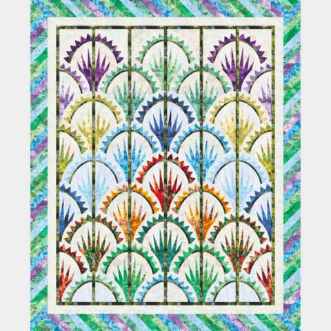 Clamshell Wall Quilt in Wildflowers Collection 62 x 76